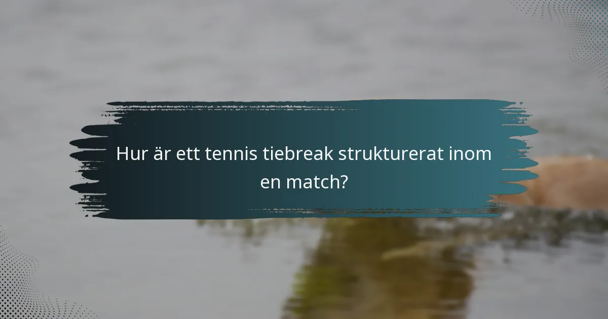 Hur är ett tennis tiebreak strukturerat inom en match?