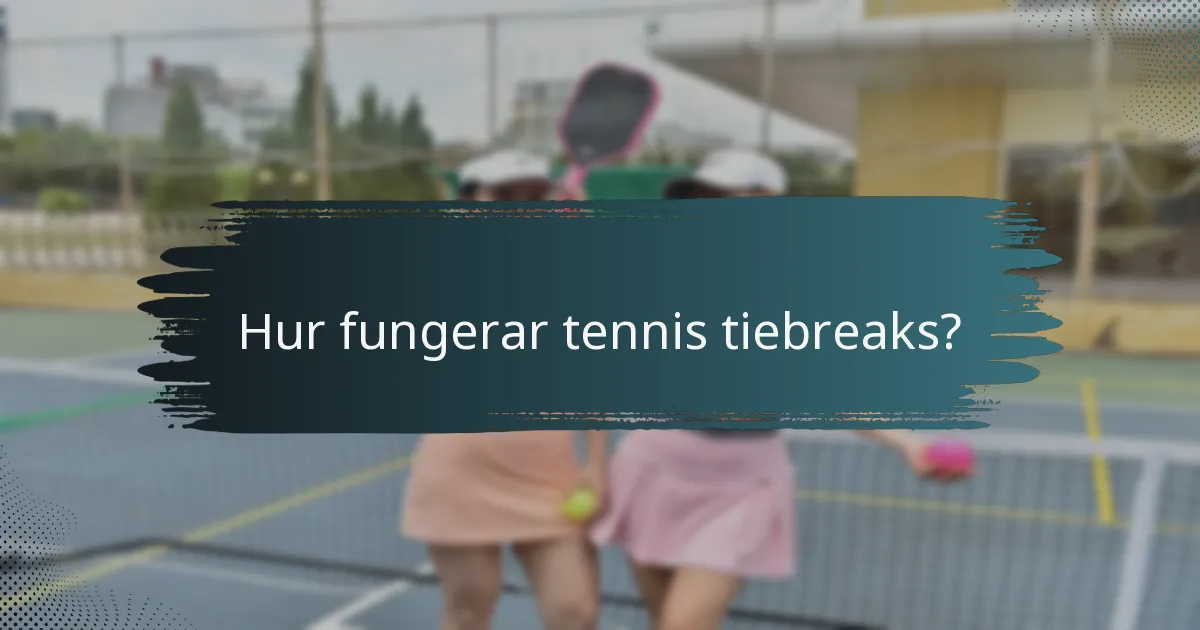 Hur fungerar tennis tiebreaks?