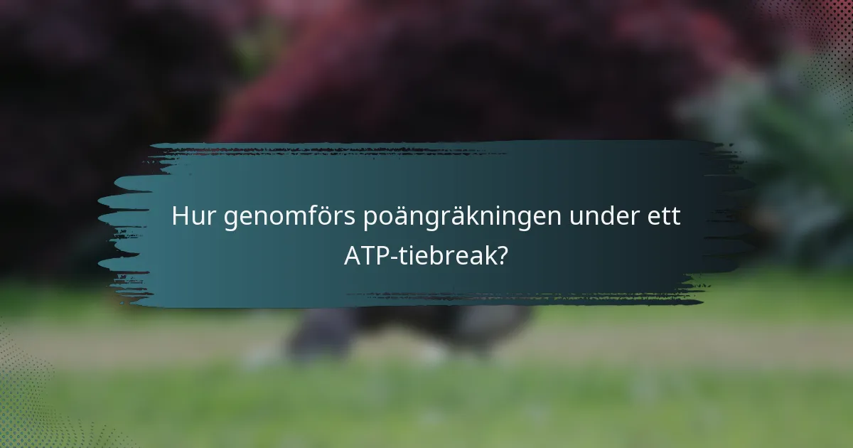 Hur genomförs poängräkningen under ett ATP-tiebreak?
