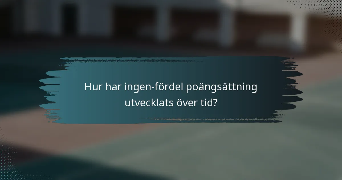 Hur har ingen-fördel poängsättning utvecklats över tid?