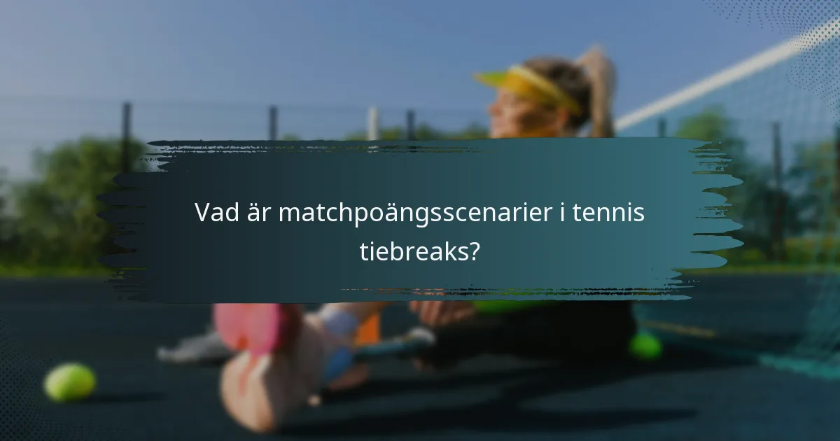 Vad är matchpoängsscenarier i tennis tiebreaks?