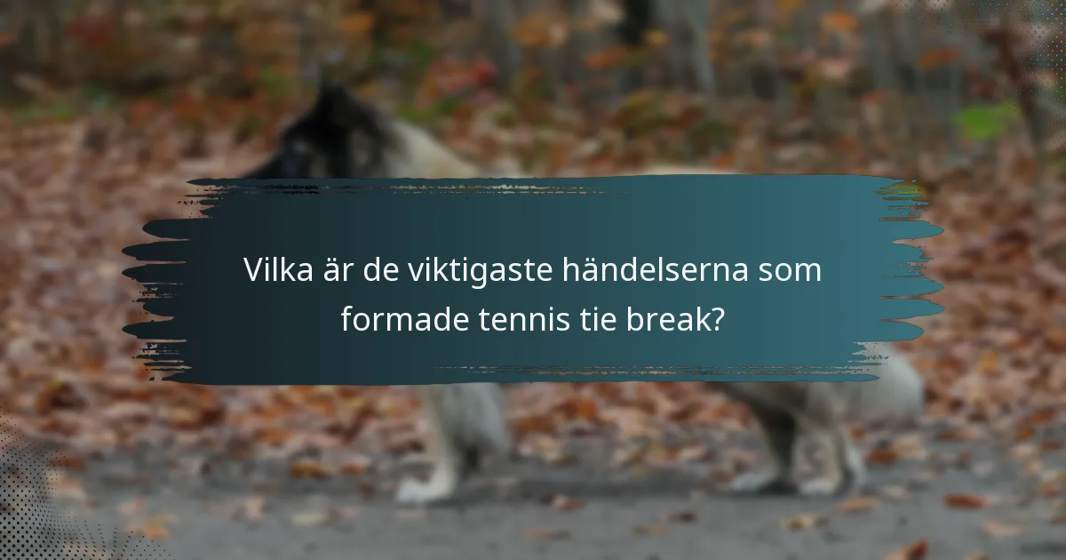 Vilka är de viktigaste händelserna som formade tennis tie break?