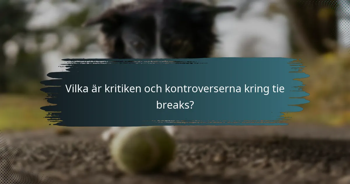 Vilka är kritiken och kontroverserna kring tie breaks?