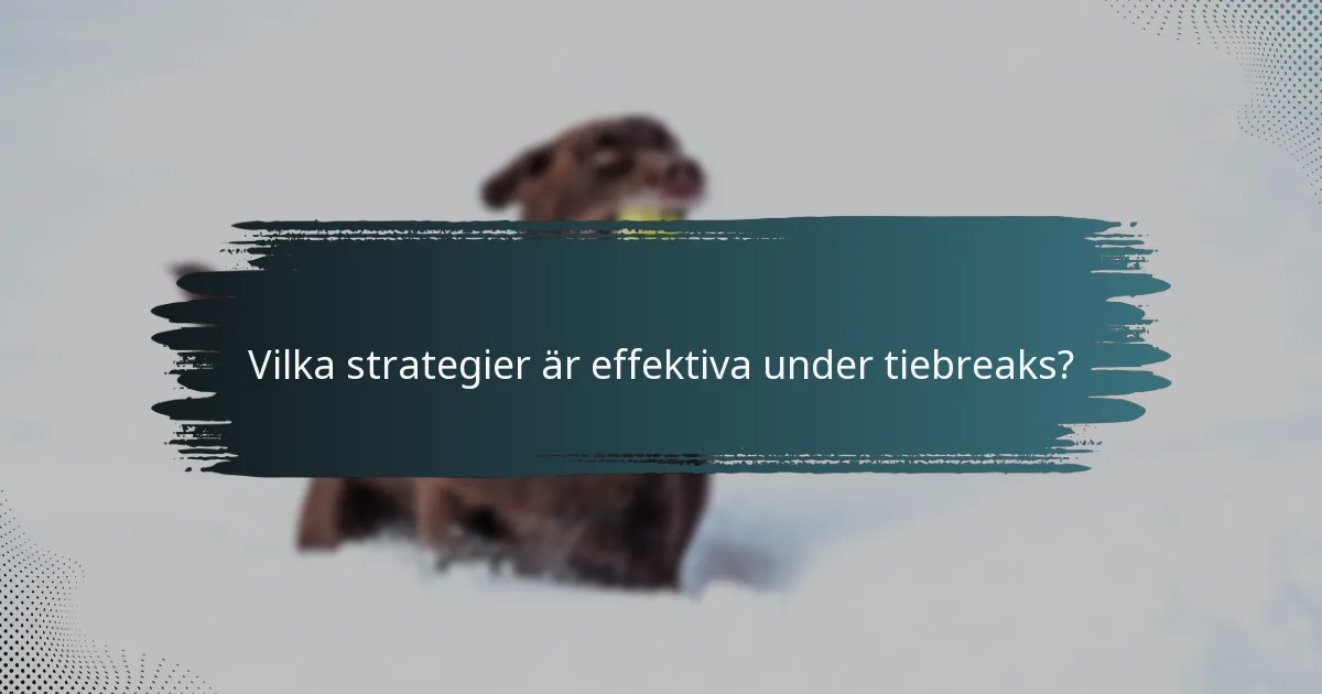 Vilka strategier är effektiva under tiebreaks?